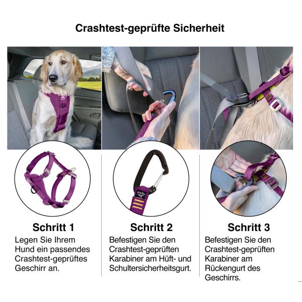 Kurgo Enhanced Strenght Tru-Fit-Smart Harness (incl. Seat Belt Tether) Purple Gr. M Kurgo Enhanced Strenght Tru-Fit-Smart Harness (incl. Seat Belt Tether) Purple Gr. M